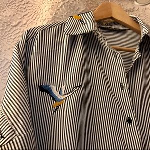 Zara Embroidered oversized blouse